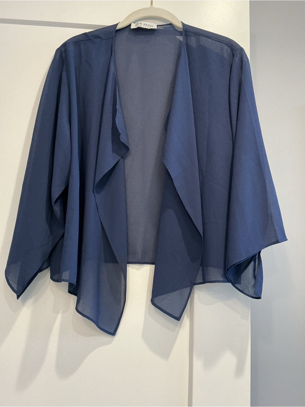 Sheer Navy Open-Front Women's Shrug